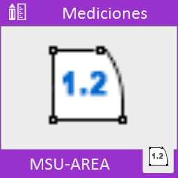 Mide y rotula el valor del área en el centro de los recintos marcados en el dibujo.