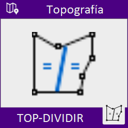 Divide un poligono irregular en 2 partes de igual área. También permite dividir el poligono indicando un primer punto como punto fijo para la división.