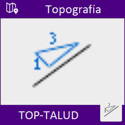 Permite representar el factor de un talud de todas las formas posibles. El valor del factor y la posición del símbolo que lo representa se recalculan automáticamente al modificar la entidad a la que están asociados.