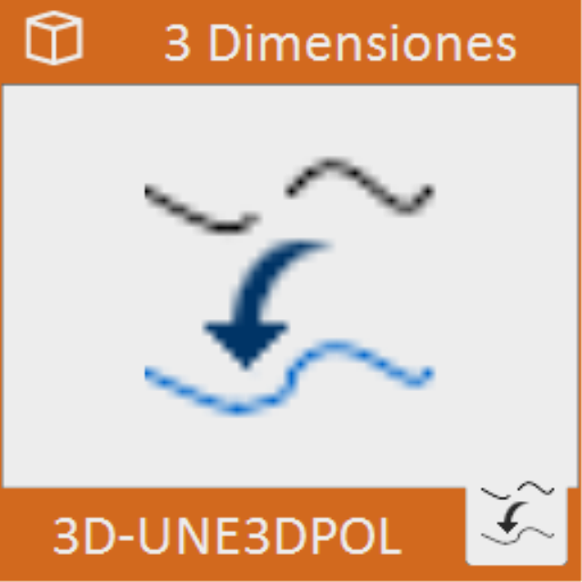 Une 2 polilíneas en 3D para obtener una sola polilínea 3D. Crea los tramos necesarios para poder unir las 2 polilíneas cuando estas no se tocan.