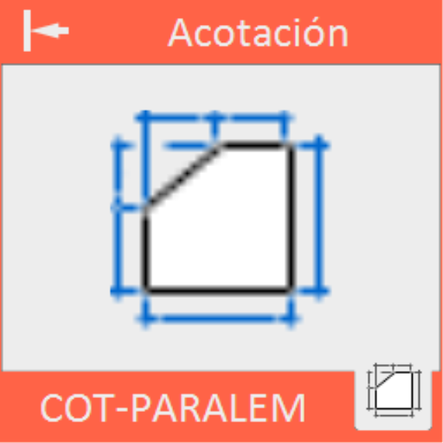 Acota automáticamente un contorno utilizando cotas paralelas.