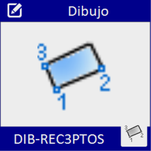 Dibuja un rectángulo por 3 puntos, pudiendo definirlo rotado.