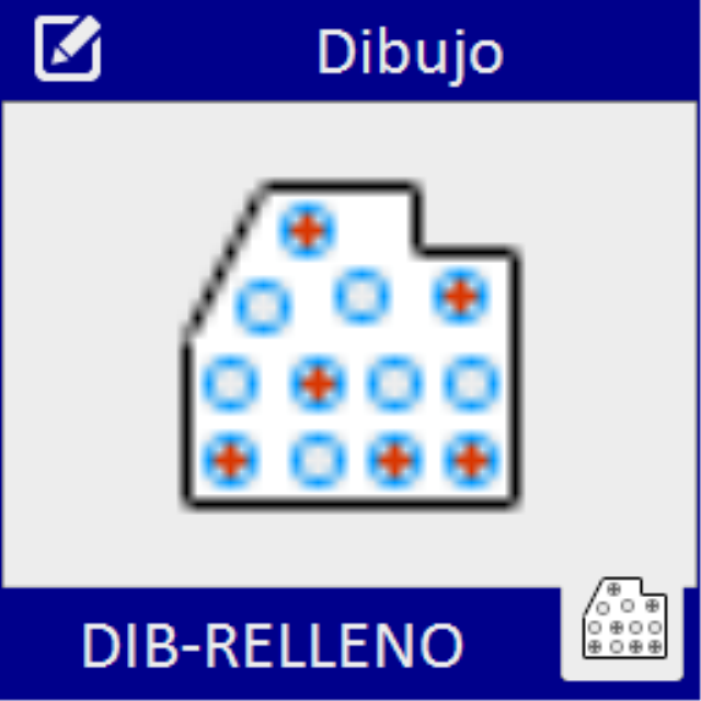 Este comando permite rellenar o sombrear una zona del dibujo utilizando para ellos bloques o imagenes. Se puede colocar los bloques de forma aleatoria para conseguir efectos diferentes. También se puede elegir entre recortar los bloques o simplemente ocu
