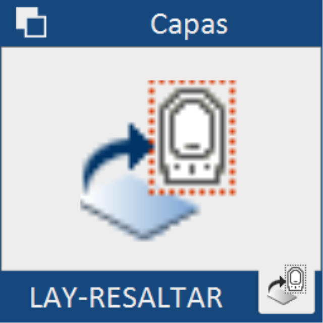 Resalta las entidades contenidas en la capa actual.