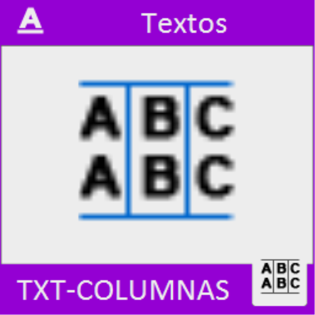 Rompe o divide una entidad de texto por los espacios en blanco y coloca los valores en columnas separadas.