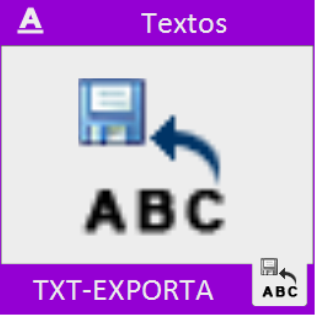 Exporta el valor de las entidades de texto seleccionadas a un archivo ASCII.