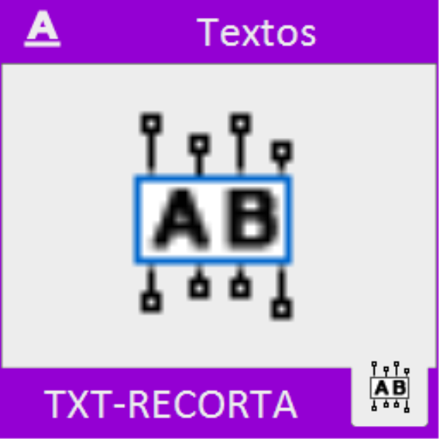 Recorta todas las entidades que están alrededor de una entidad de texto.