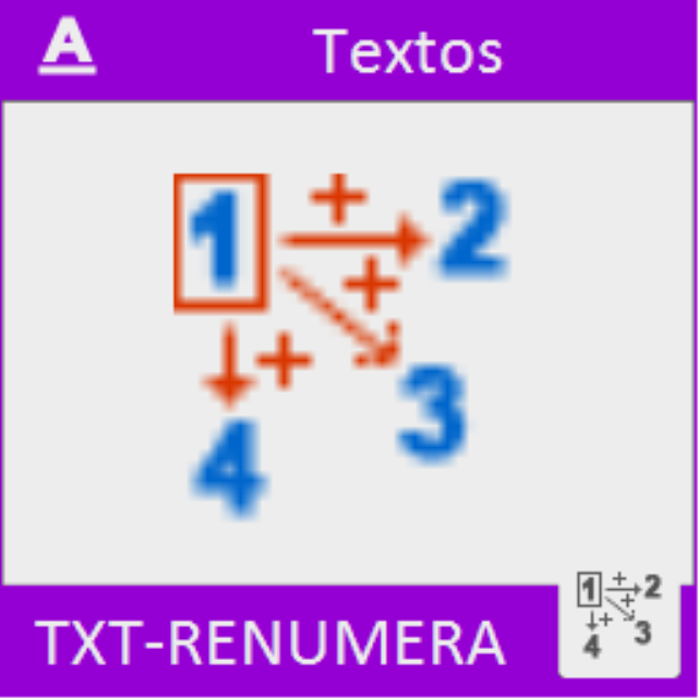 Copia un determinado texto del dibujo incrementando el valor del texto que tiene ahora.