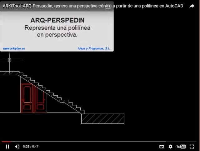 Permite representar la perspectiva cónica de una polilínea del dibujo. Se puede indicar el punto de fuga y la profundidad de la perspectiva.