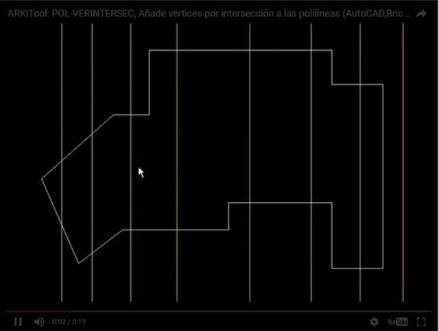 Añade un nuevo vértice a la polilínea en cada intersección con otras entidades.
