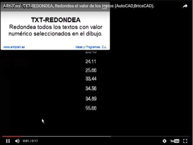 Redondea todos los textos con valor númerico seleccionados en el dibujo.