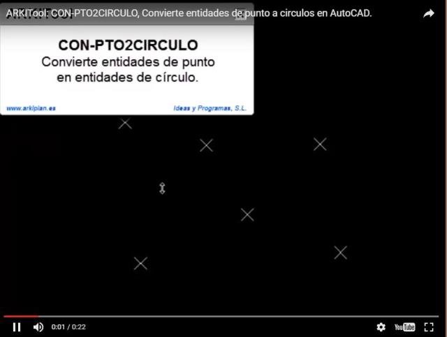 Convierte entidades de punto en entidades de circulo.