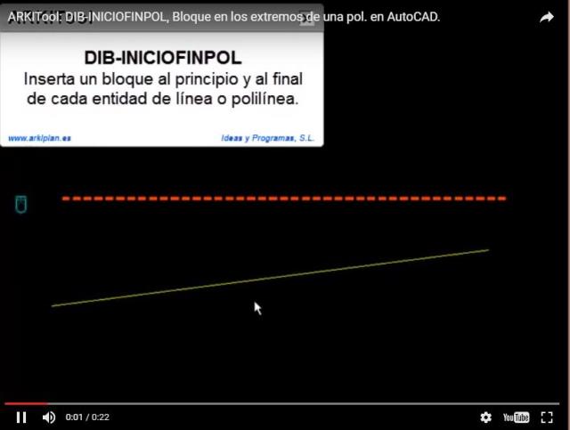 Inserta un bloque al principio y al final de cada entidad de línea o polilínea.